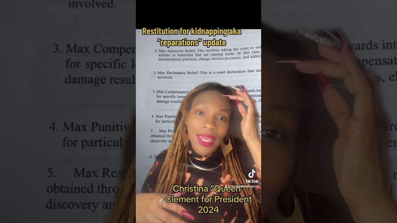 Breaking News Christina Clement demands max relief for Illegal Kidnapping