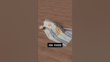 Cloth Simulation form Face 1 to 16,000 Faces in Blender Part 2 #3danimation #blender #3dart