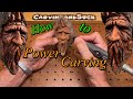 15 min wood spirit power wood carving cottonwood bark with Dremel-Kutzall