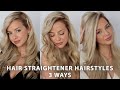 How To: 3 EASY Hairstyles With a Flat Iron/Hair Straightener |WAVES, CURLS, STRAIGHT w/Dyson Corrale