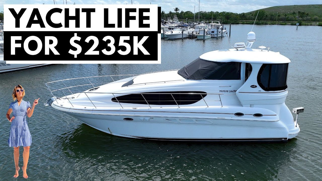 OUR YACHT Build UPDATE & Affordable Liveaboard Yacht Tour 5K 2003 SEA RAY 390 MOTOR YACHT