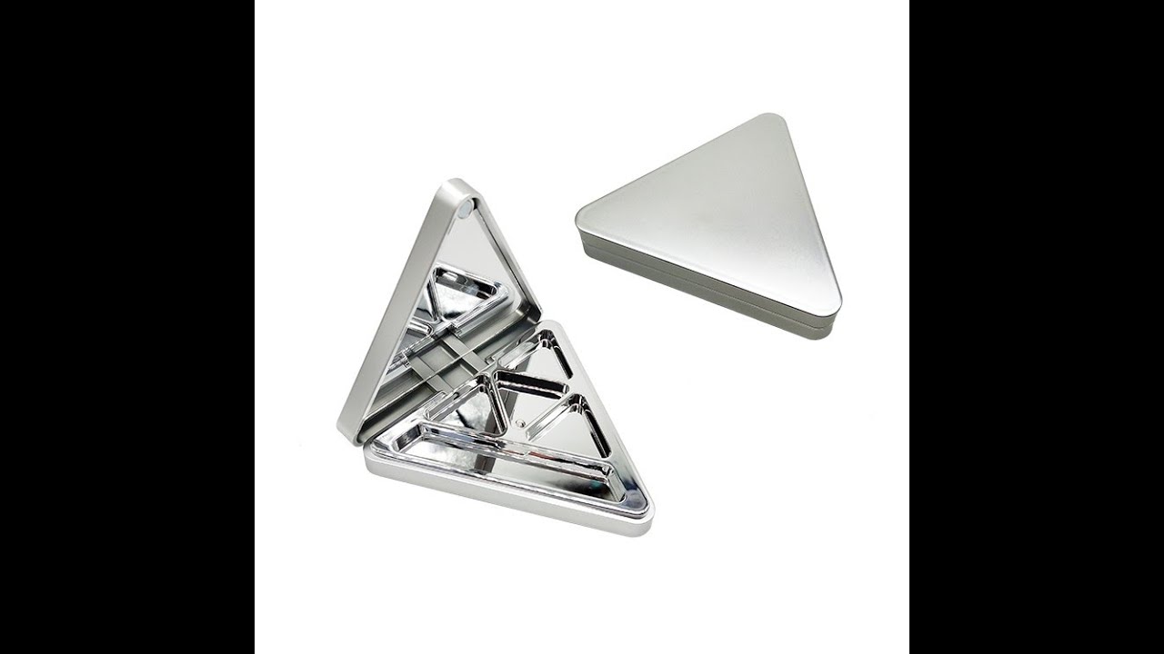 High quality refill custom empty magnetic triangle eyeshadow case
