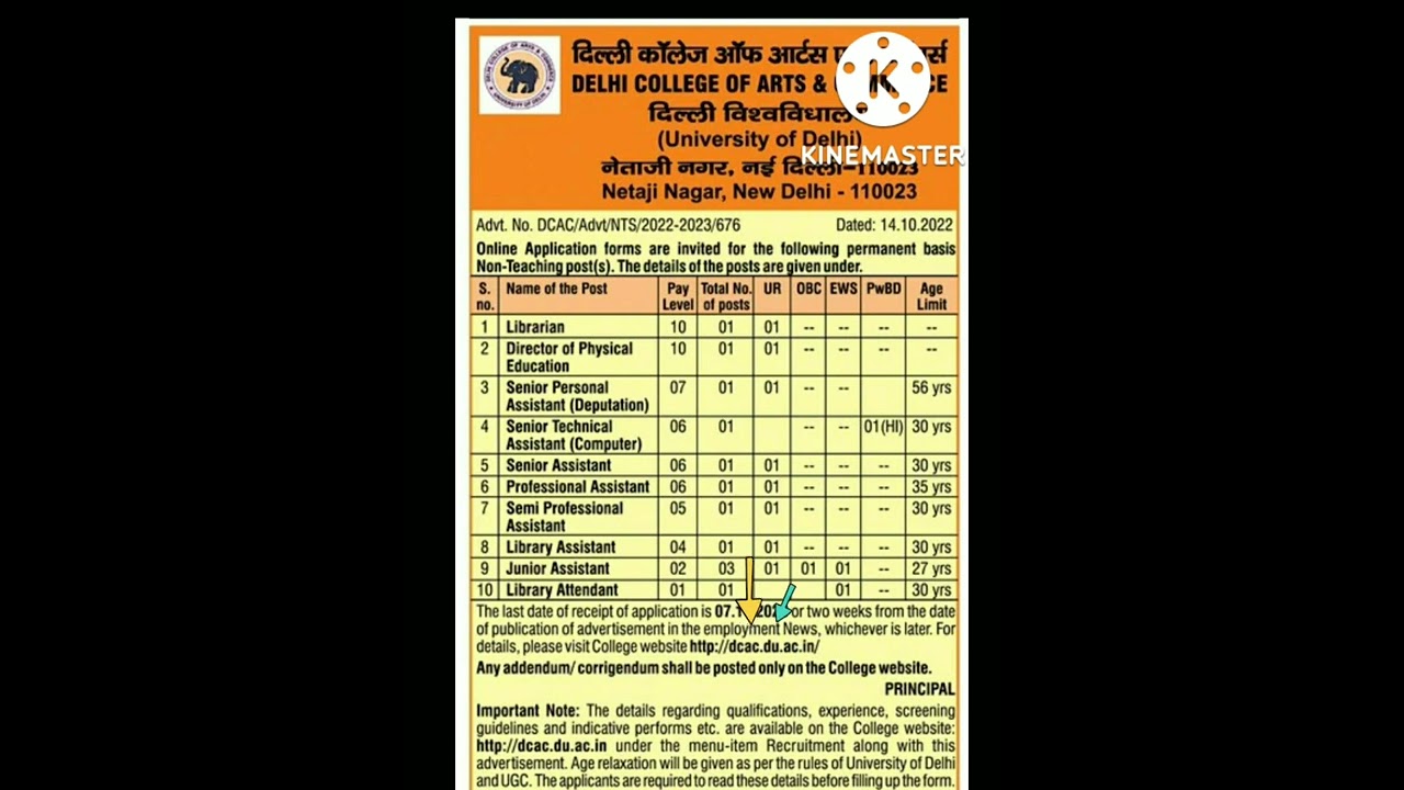 Delhi University Teacher Requirment Out 