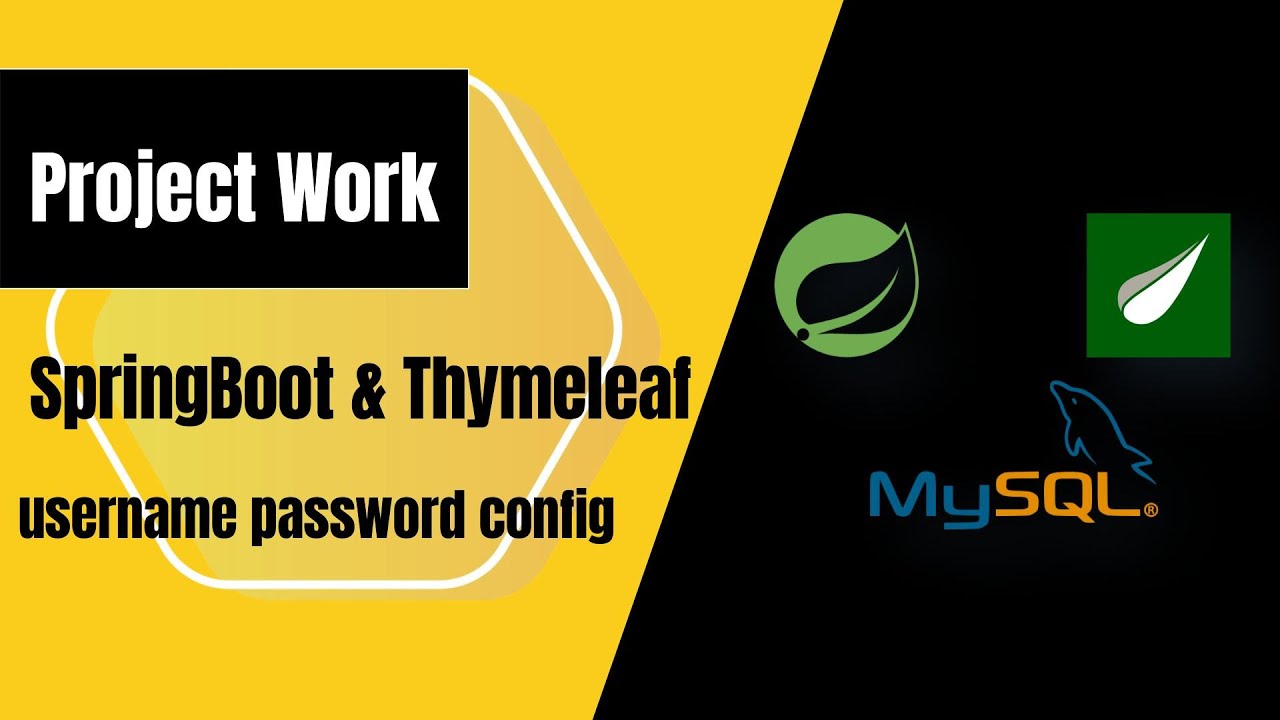 #29: UserName and Password Configuration in SpringSecurity | springboot and thymeleaf project