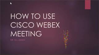 HOW TO USE SOFTWARE FOR ONLINE TEACHING | CISCO | WEBEX