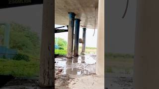 cool technique for dismantling building pillars using heavy equipment #shorts