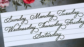 How to write Days of the Week in Cursive Handwriting ✍🏼