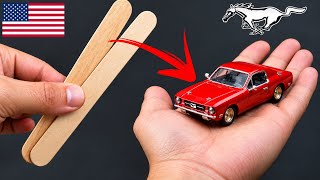 Building a Classic American Ford Mustang Out of Wooden Sticks!🇺🇸