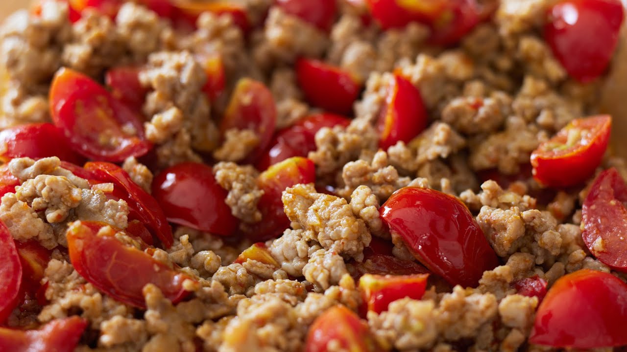 【肉味噌】ミニトマトの旨みと酸味が決めて！アレンジ自在の作り置き！