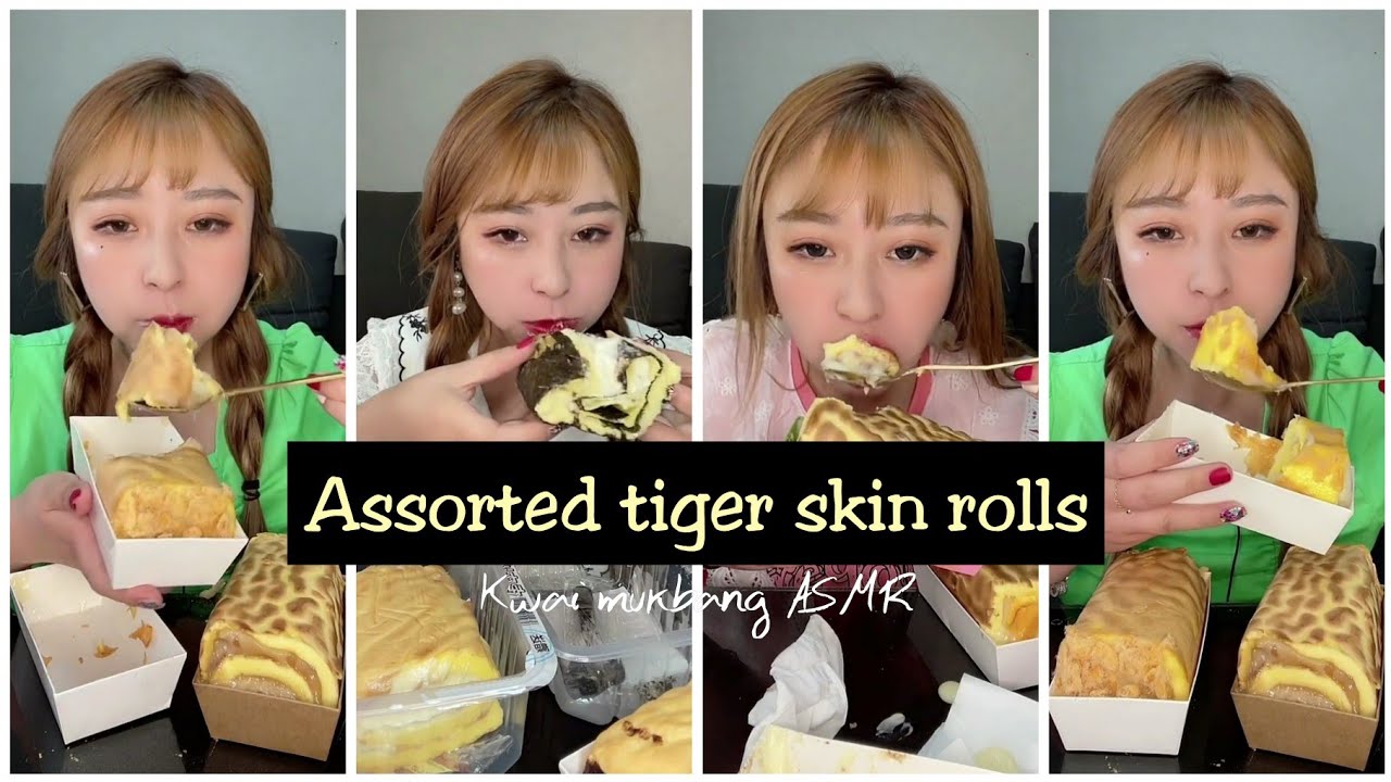 Assorted tiger skin rolls | Kwai mukbang ASMR | Qiao Mei