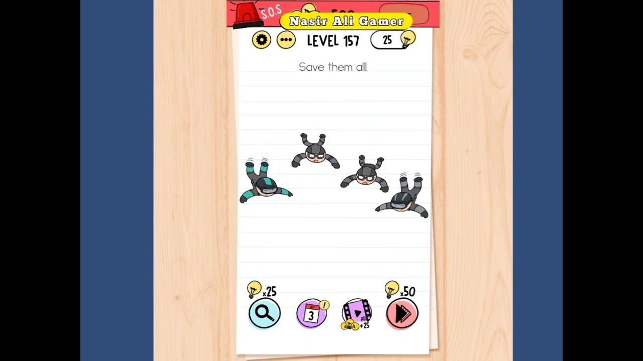 Brain Test Level 157 Save them all Walkthrough