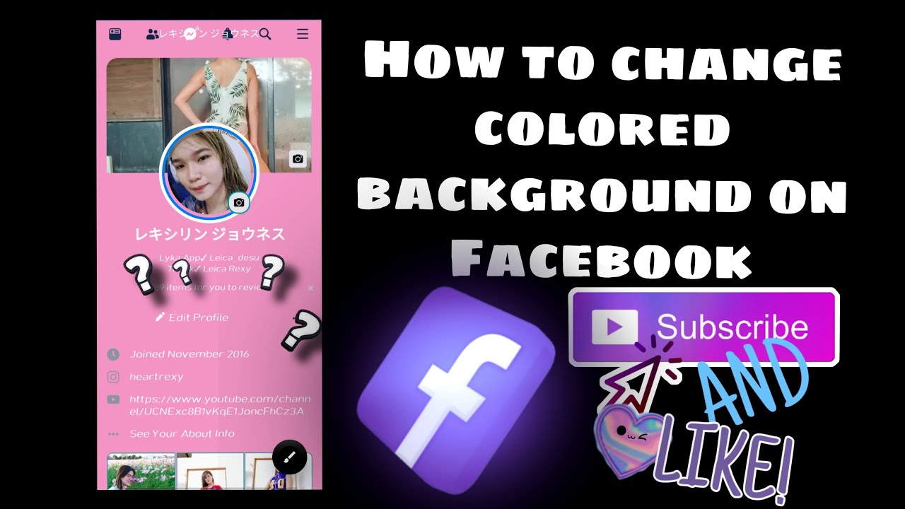 VLOG 10 How To Put Colored Background On Facebook For Free YouTube