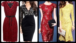 Classy & Elegant Chiffon Lace Fabric Hollow Out Lace Evening wear Mermaid Bodycon Dress Designs 2k20 screenshot 3
