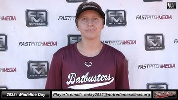 2023 Madeline Day 4.2 GPA - Catcher and First Base Softball Skills Video - Bay Area Batbusters