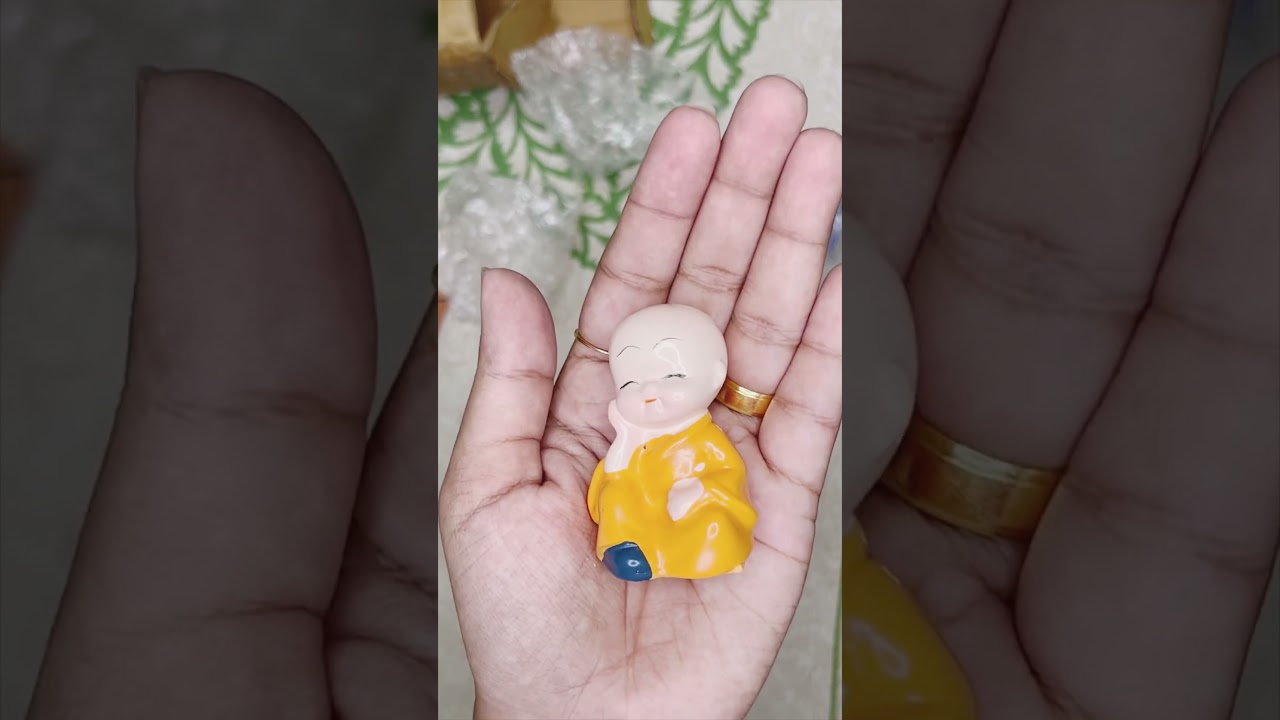 Unboxing Small buddha monk statue from meesho 