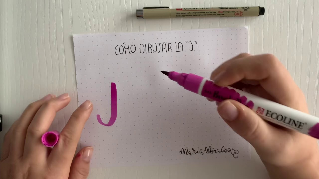 “J” brush lettering YouTube
