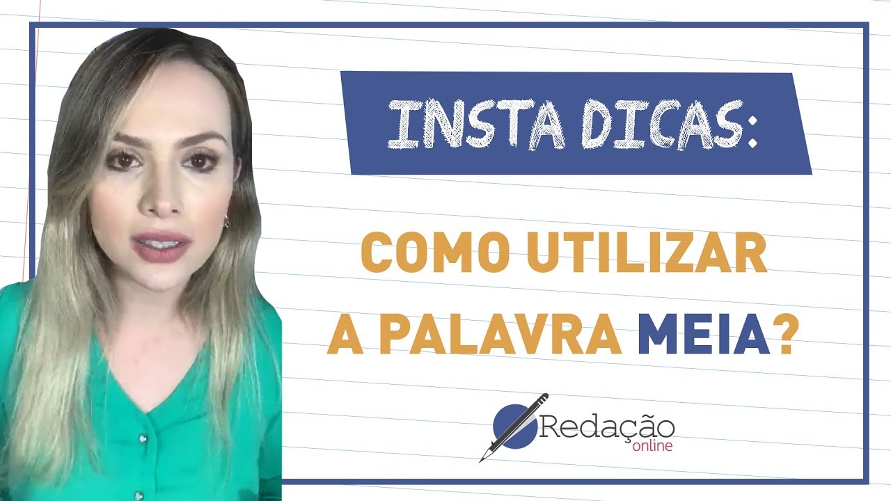 Como utilizar a palavra MEIA? - YouTube