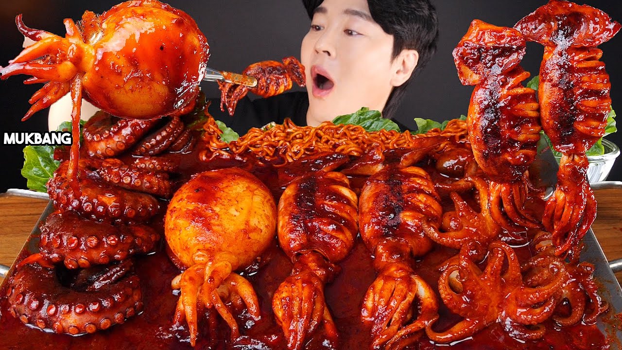 Asmr Mukbang | Spicy Seafood Boil 🐙🦑 직접만든 해물찜 먹방 Squid Octopus Lobster Tail Mushroom Eating Sounds - Youtube