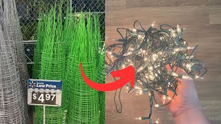 Stick Christmas light to a tomato cage for this BREATHTAKING idea