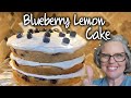 Blueberry lemon cake with cream cheese icing