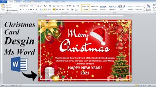 Word Tutorial:- Merry Christmas Card Design in Ms word | Ms word Design || screenshot 4