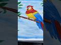 Colorful Parrot on a Branch beutiful painting#rohiniartandcraft #handmadewithlove #shortvideo