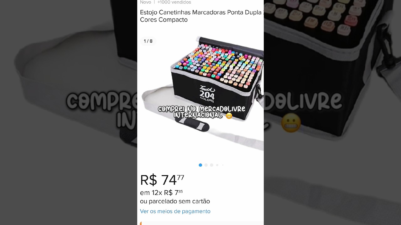 Kit de 204 marcadores do Mercado livre internacional 