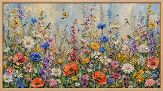 4K HDR Screensaver for Samsung / LG / Sony | Wildflower Meadow & Soft Piano screenshot 4