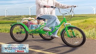 VEVOR Folding Adult Tricycle 24 Inch 7 Speed Adult Folding Trikes Carbon Steel 3