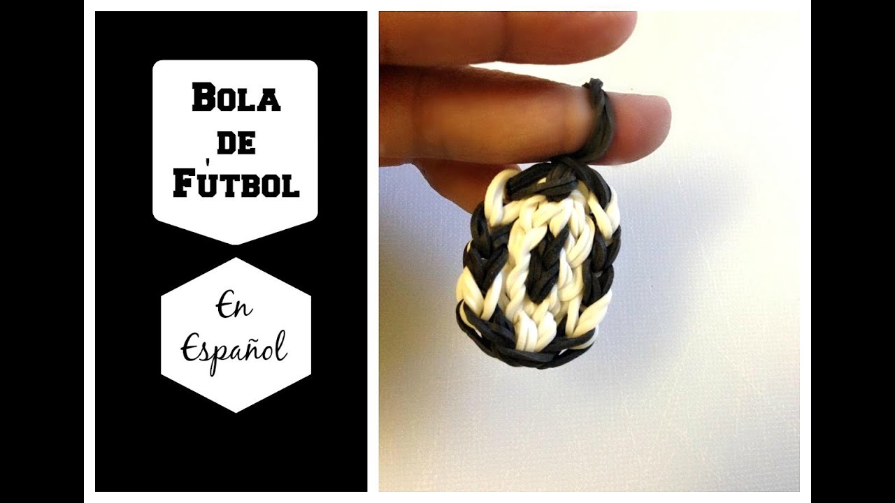 Rainbow Loom en ESPAñOL - Bola de Fútbol  -  Pulsera de Gomita DIY