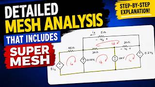 Mesh Analysis That Includes a Super Mesh: Worksheet 4 Problem 3