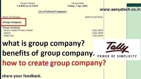 Group Company in Tally.ERP 9 - ATech (Hindi)