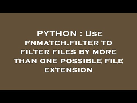 PYTHON : Use fnmatch.filter to filter files by more than one possible file extension
