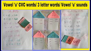 CVC words with u sound |Letter 'u' blending (ub, ud, um, un, up, ut)| Three letter words |Phonics Wealth