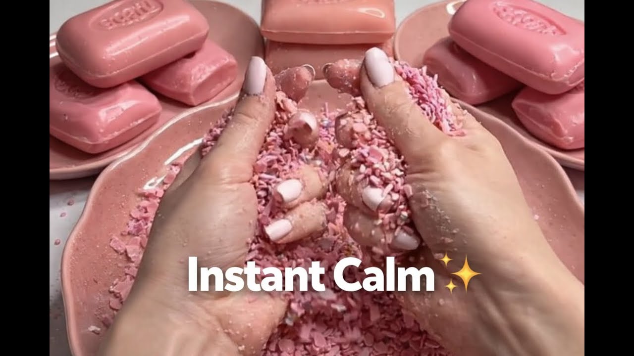 ASMR Video | Peeling off the film | Crushing soap boxes | Clay cracking | Cutting soap cubes