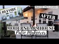 DIY BACK PATIO MAKEOVER ON A BUDGET | MODERN FARMHOUSE PATIO TRANSFORMATION BEFORE + AFTER