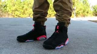 jordan 6 black infrared on feet