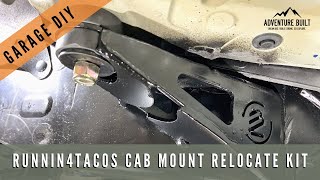 2020 TACOMA ON 35'S  RUNNIN4TACOS  CAB MOUNT RELOCATE KIT