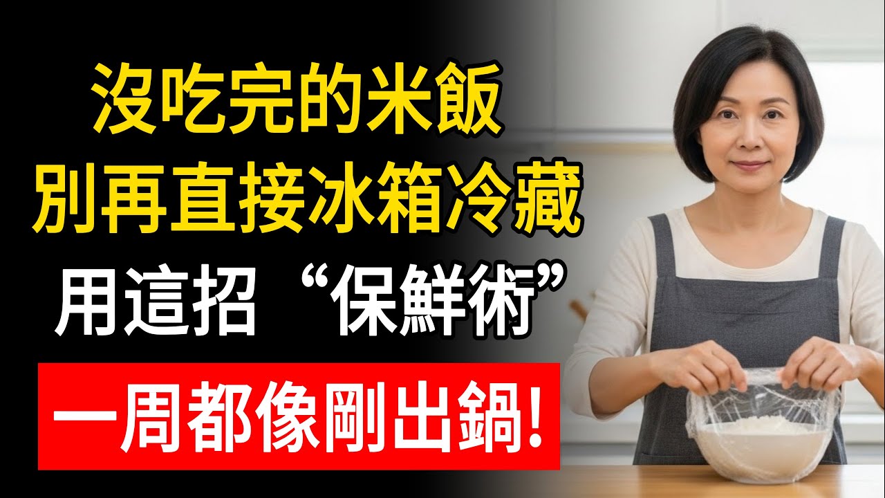沒吃完的米飯，別再直接冰箱冷藏，用這招“保鮮術”，一周都像剛出鍋！