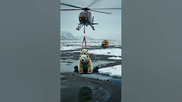 Polar bear begs for help - happy ending