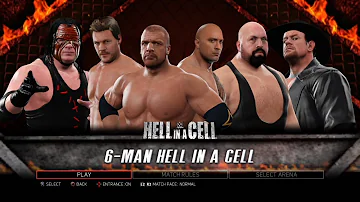 WWE 2K17 PS3 - TripleH,TheRock,ChrisJericho,BigShow,Kane,Undertaker - 6-Man Hell in a Cell