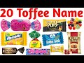 20 टॉफी के नाम जानें | Toffee Names for Kids with Pictures &amp; Sound Effects Learning Video
