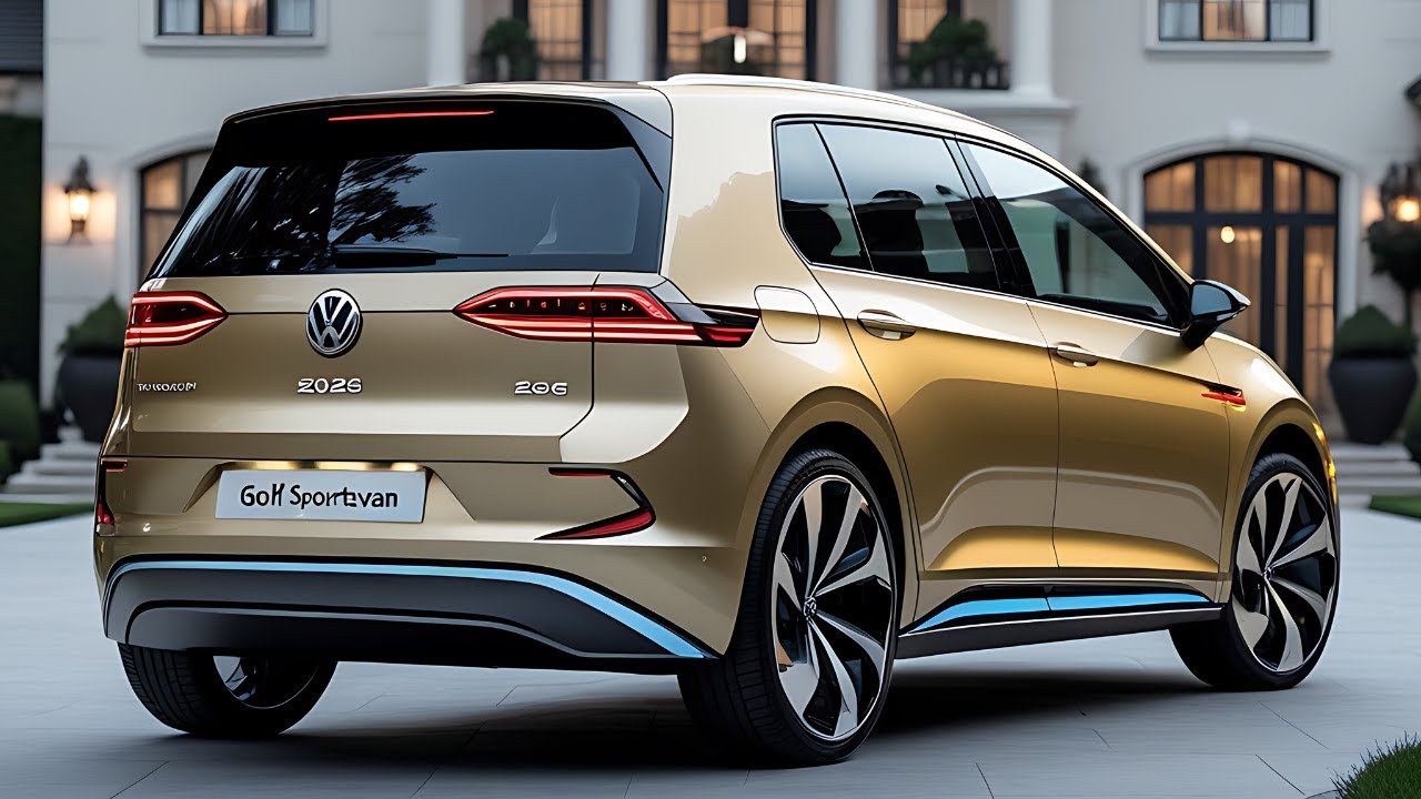 Interior shot of the 2026 Golf SportWagen, showcasing minimalist design and advanced tech