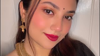 My Pohela Boishakh Glam Look 26 ❤️| Soft Glam Makeup Tutorial | Step by Step screenshot 2
