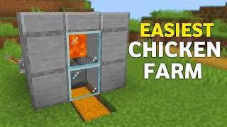 EASIEST Fully Automatic Chicken Farm in Minecraft Bedrock!