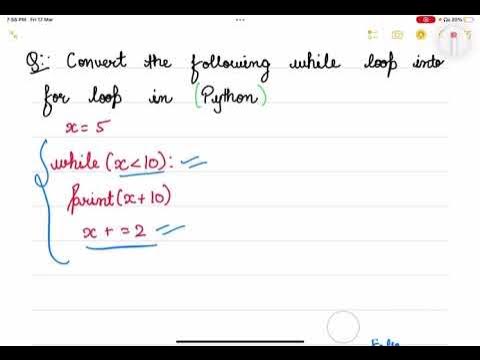 Convert the while loop into for loop in Python. - YouTube