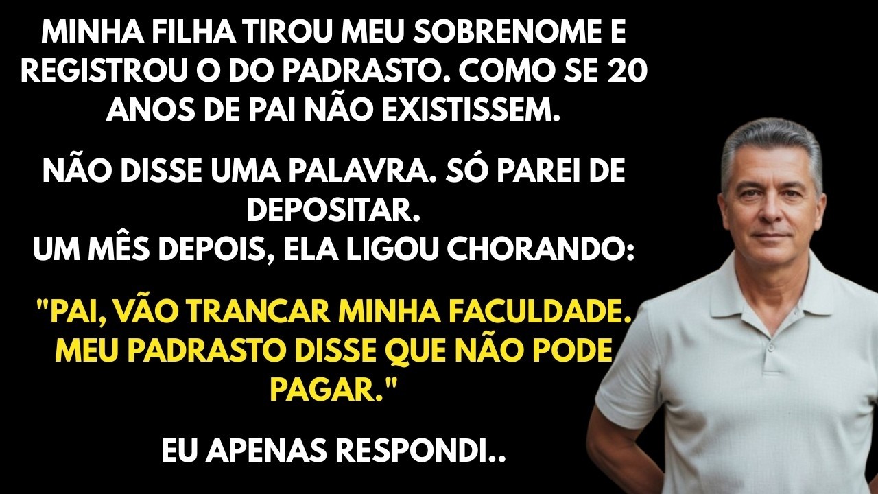 MINHA FILHA TIROU MEU SOBRENOME E REGISTROU O DO PADRASTO. UM MÊS DEPOIS, LIGOU CHORANDO: 