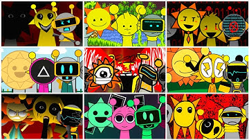 Incredibox - Sprunki but MIX YELLOW CHARACTERS MR SUN and SIMON and FUN BOT  in ALL Different Mods