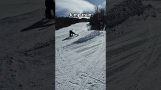 ski train fail! #skiing #jumptrain #snowboarding #snow