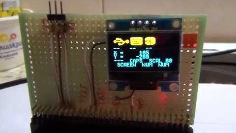 Mouse and keyboard test via USB with PIC32 and OLED 128x64